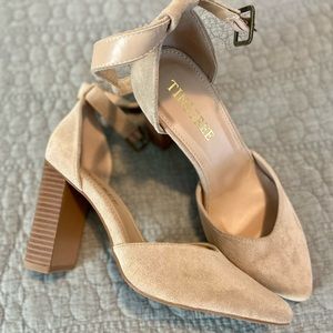 Boutique Block Heels Nude Size 7